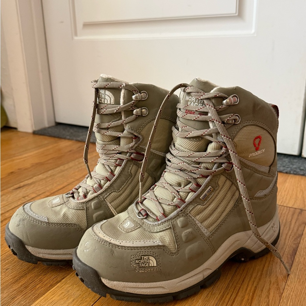 The North Face Olive and Beige Hiking Boots